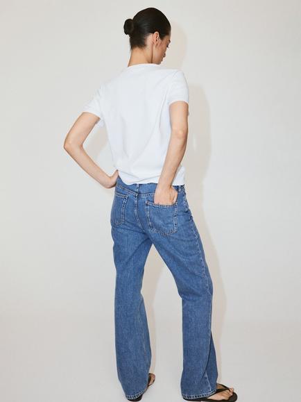 Mango Pure Cotton Loose Fit T-Shirt, White - view 2, White