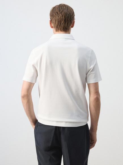 Mango Slim Fit Cotton Blend Polo Shirt - view 2, White