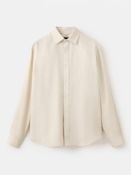 Mango Heritage Regular Fit Linen Shirt, Sand, Sand