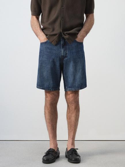Mango Denim Shorts, Dark Blue, Dark Blue