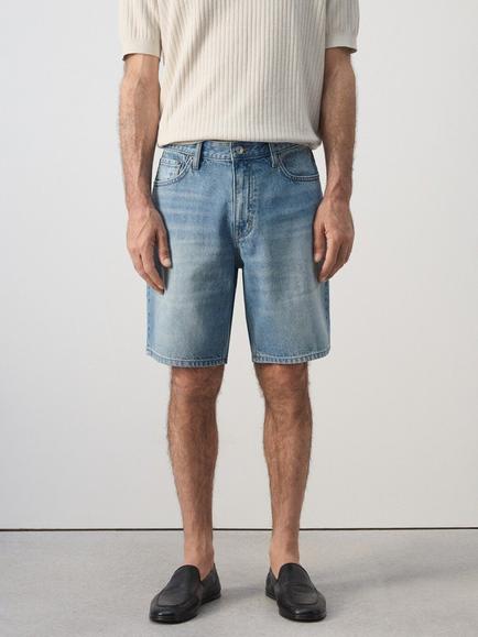 Mango Denim Shorts, Mid Blue, Mid Blue