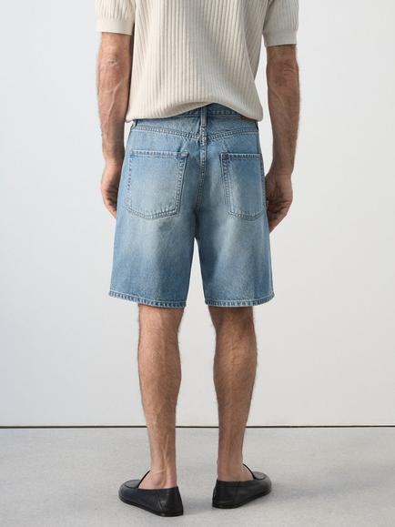 Mango Denim Shorts, Mid Blue - view 2, Mid Blue