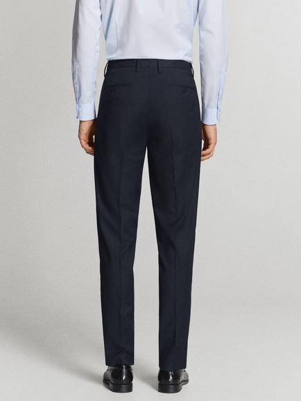 Mango Slim Fit Tailored Suit Trousers, Navy - view 2, Navy