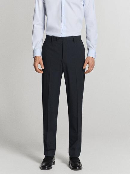 Mango Tailored Suit Trousers, Navy, Navy