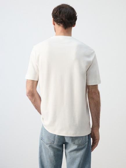 Mango Crew Neck Cotton T-Shirt - view 2, Off White