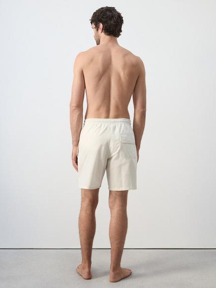 Mango Cotton Rich Swim Shorts - view 2, Beige