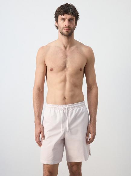 Mango Cotton Rich Swim Shorts, Lilac