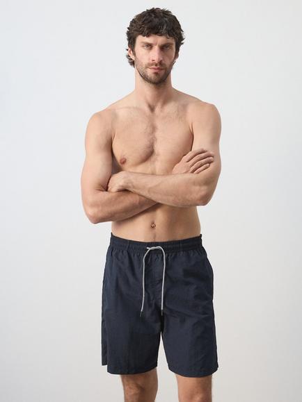 Mango Plain Swim Shorts, Navy, Navy
