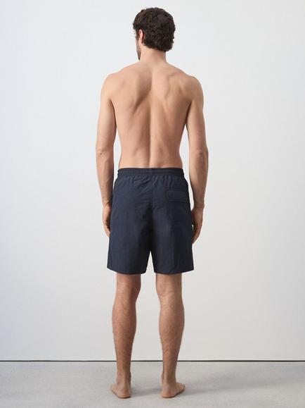 Mango Plain Swim Shorts, Navy - view 2, Navy