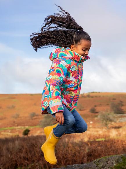 Frugi Kids' Explorer Wellington Boots, Yellow - view 2, Yellow