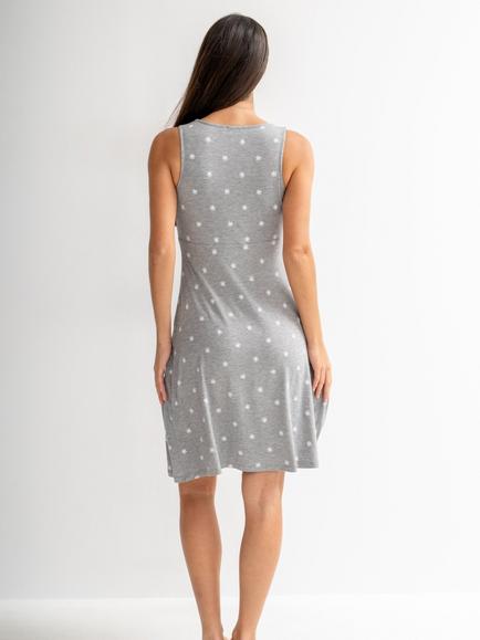 Pour Moi Sofa Loves Lace Hidden Mesh Support Soft Jersey Chemise, Grey/White - view 2, Grey/White