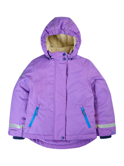 Frugi Kids' Snow Ski Scene Waterproof Ski Jacket, Fig/Snow Scene, Fig/Snow Scene