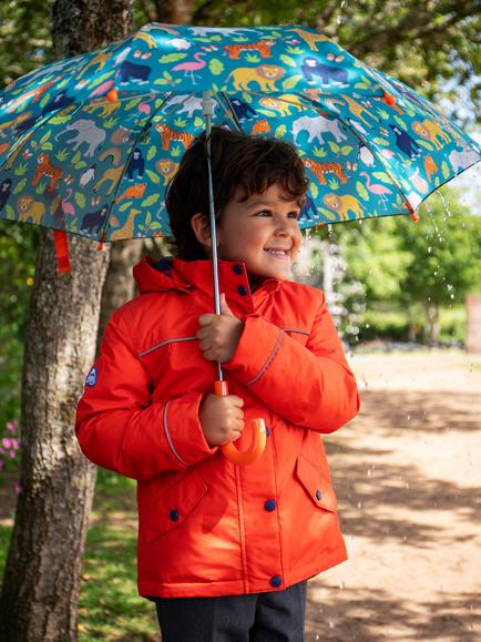 Frugi Kids' Puddle Buster Umbrella, Blue - view 2, Blue