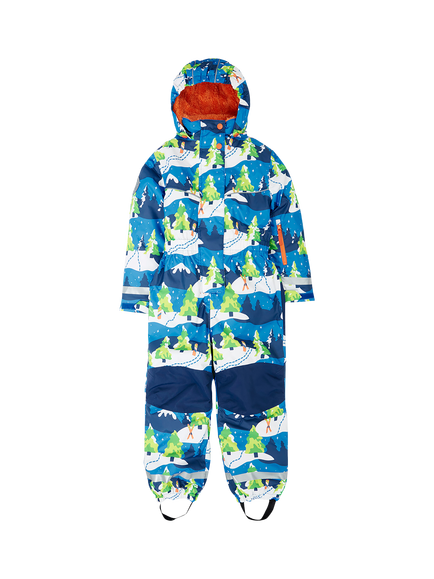 Frugi Kids' Any Weather All in One Outerwear, Starry Slopes, Starry Slopes
