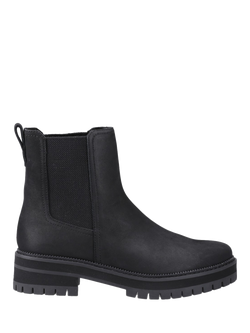 TOMS Bennet Leather Block Heel Chelsea Boots, Black, Black
