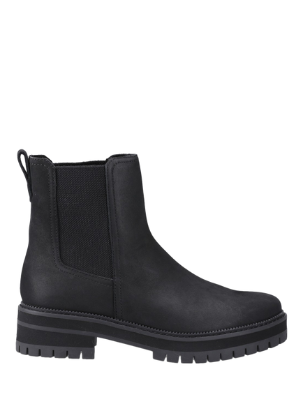 TOMS Bennet Leather Block Heel Chelsea Boots, Black, Black