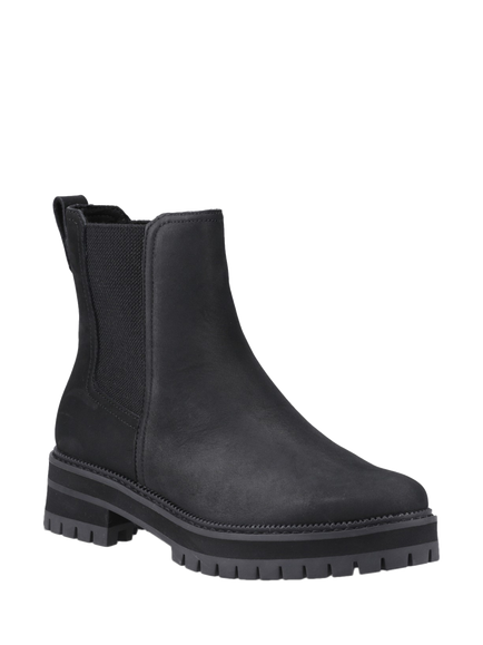 TOMS Bennet Leather Block Heel Chelsea Boots, Black - view 2, Black