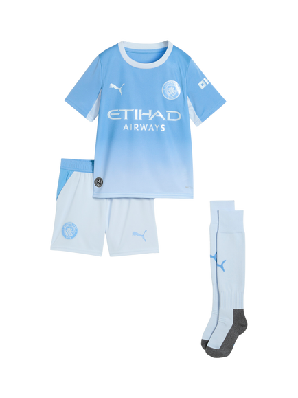 PUMA Kids' Manchester City Mini Football Kit, Blue, Light Blue/Icy Blue