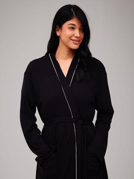 Loungeable Kimono Robe - view 2, Black