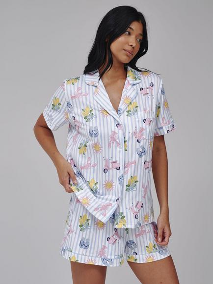 Loungeable Pyjama Set, Blue - view 2, Blue
