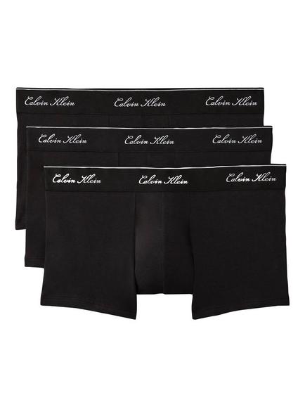 Calvin Klein Stretch Cotton Low Rise Trunks, Pack of 3, Black, Black