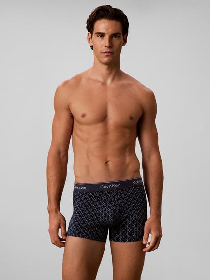 Calvin Klein Cotton Blend Printed Trunks, Denim/Multi, Denim/Multi