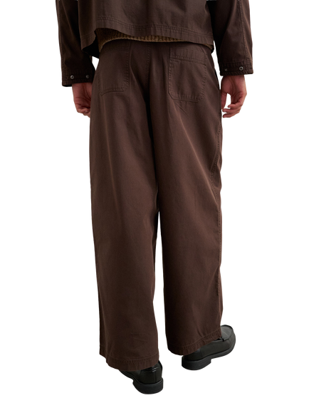 Topman Cotton Straight Fit Balloon Trousers, Brown - view 2, Brown