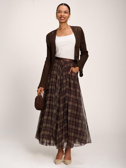 Jolie Moi Crinkle Maxi Skirt, Olive Brown, Olive Brown