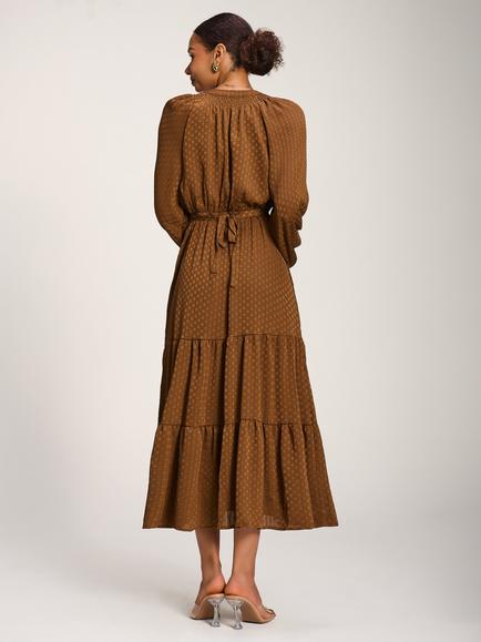 Jolie Moi Satin Midaxi Dress, Brown - view 2, Brown