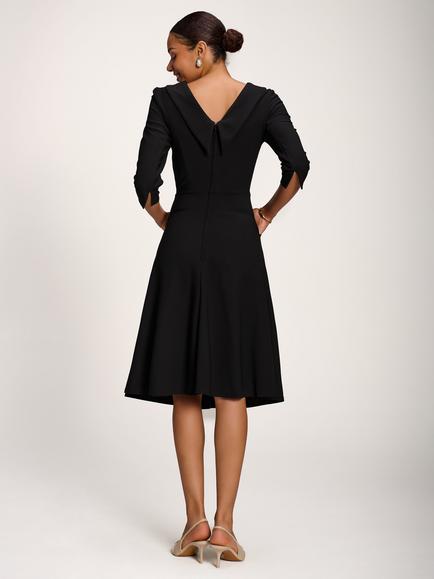 Jolie Moi Roll Collar Midi Dress, Black - view 2, Black
