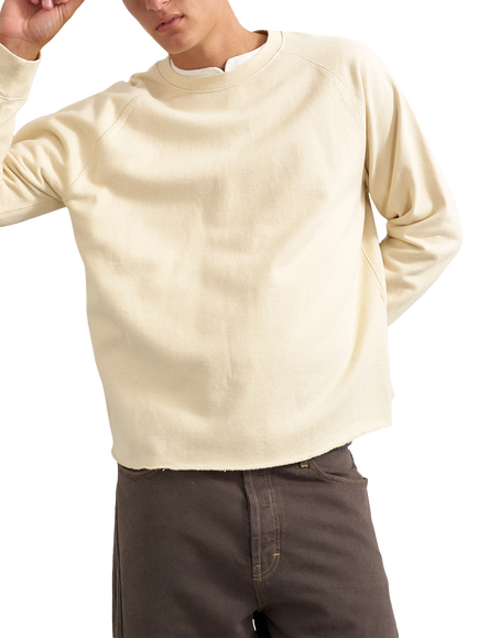 Topman Raglan Sleeve Sweatshirt, Ecru, Ecru