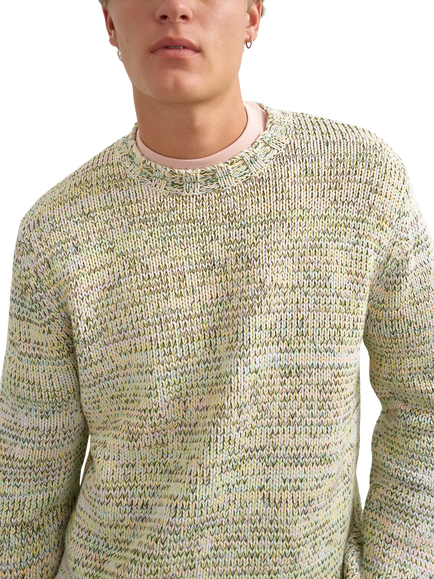 Topman Crop Fit Twist Knit Crew Neck Jumper, Pastel, Pastel