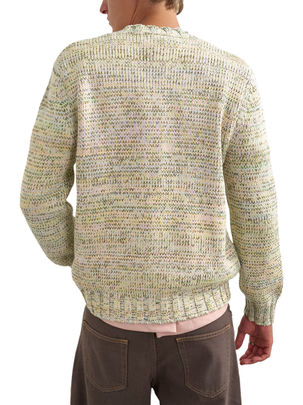 Topman Crop Fit Twist Knit Crew Neck Jumper, Pastel - view 2, Pastel