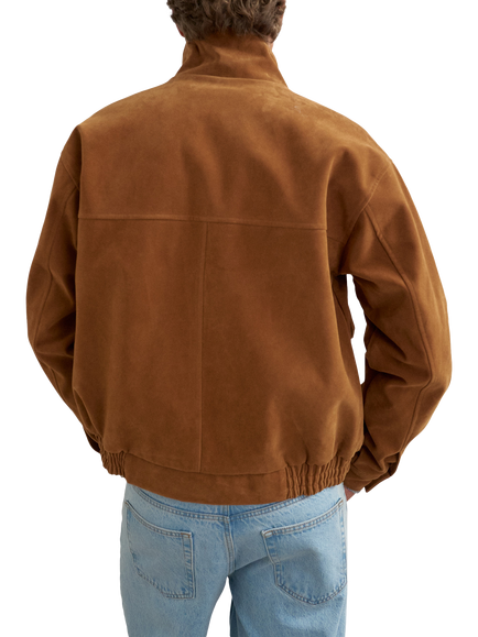 Topman Faux Suede Bomber, Tan - view 2, Tan