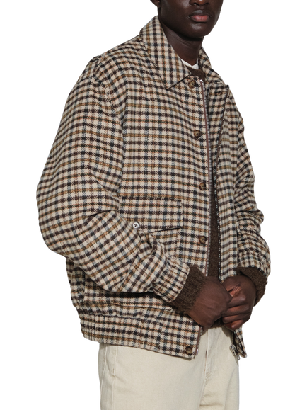 Topman Check Harrington Jacket, Neutral, Neutral