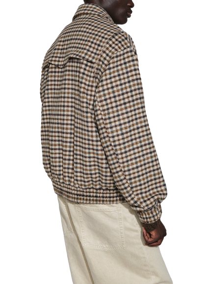 Topman Check Harrington Jacket, Neutral - view 2, Neutral