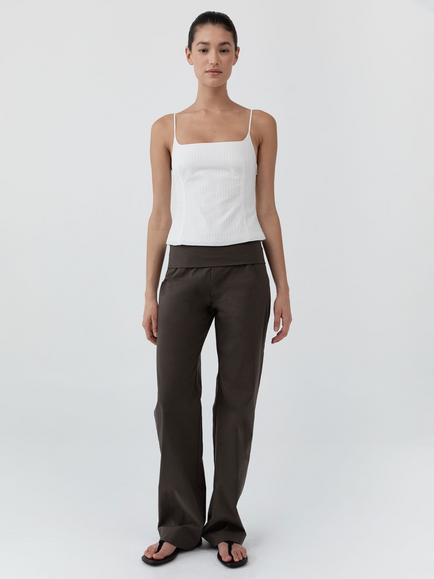 St. Agni Pinstripe Cotton Blend Cami Top, White, White