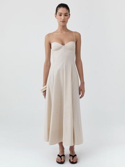 St. Agni Sleeveless Cami Midi Dress, White, White