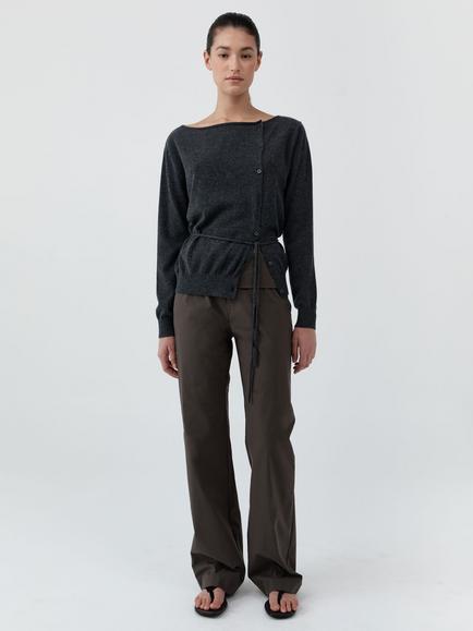 St. Agni Cashmere Asymmetrical Cardigan, Grey, Grey