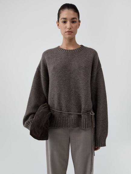 St. Agni Merino Wool Crew Neck Jumper, Grey, Grey