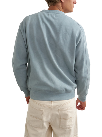 Topman Relaxed Fit Sweatshirt, Washed Blue - view 2, Washed Blue