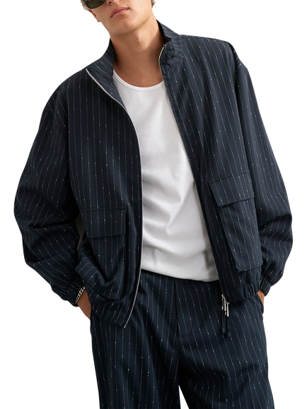Topman Boucle Utility Jacket, Navy, Navy