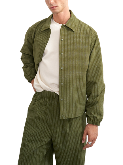 Topman Seersucker Jacket, Green - view 2, Green
