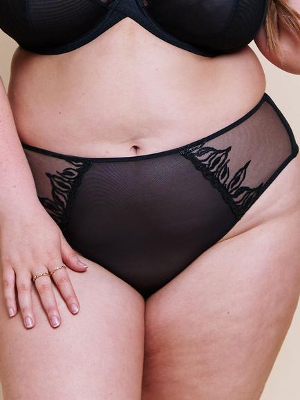 Curvy Kate Flare Deep Thong, Black, Black