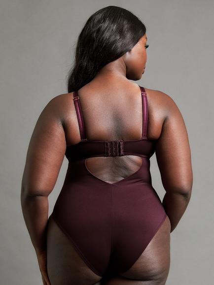 Curvy Kate Swerve Non-Wired Bodysuit, Mulberry Purple - view 2, Mulberry Purple