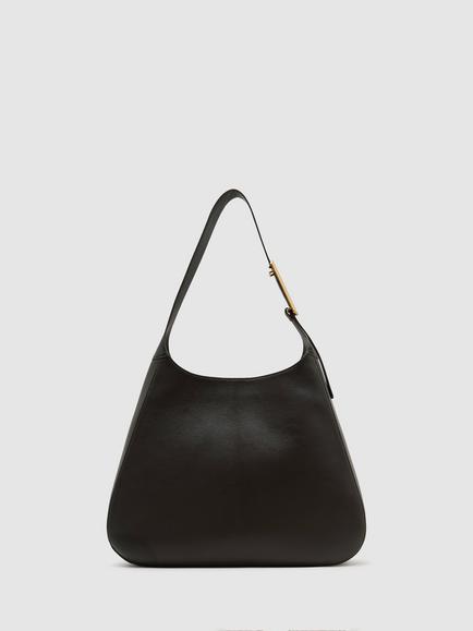 Reiss Sabine Leather Hardware Detail Tote Bag, Chocolate, Chocolate
