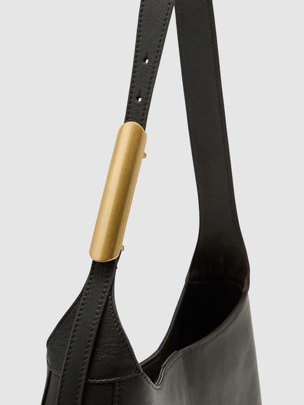 Reiss Sabine Leather Hardware Detail Tote Bag, Chocolate - view 2, Chocolate