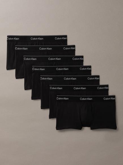 Calvin Klein Cotton Blend Trunks, Pack of 7, Black, Black