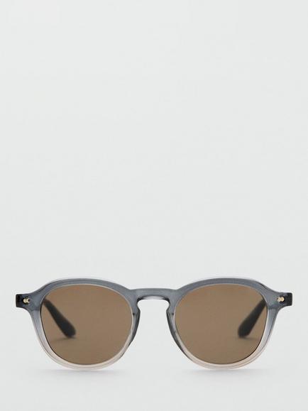 Mango Round Tinted Sunglasses, Black, Black