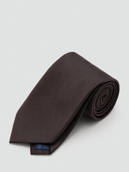 Mango Silk Rich Tie, Sky Blue - view 2, Brown